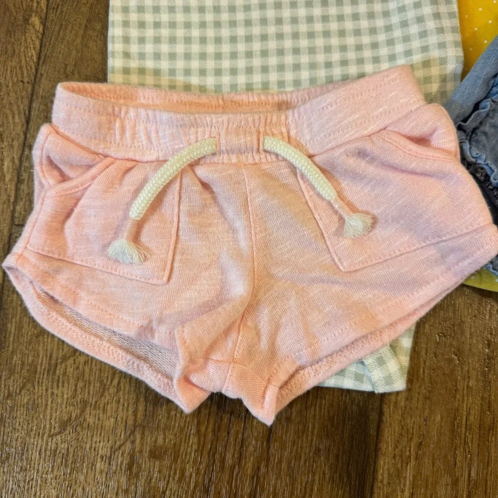 Baby Girl 3 Months Summer Clothes Denim Pink Shorts Bodysuit Shirts Outfits Lot